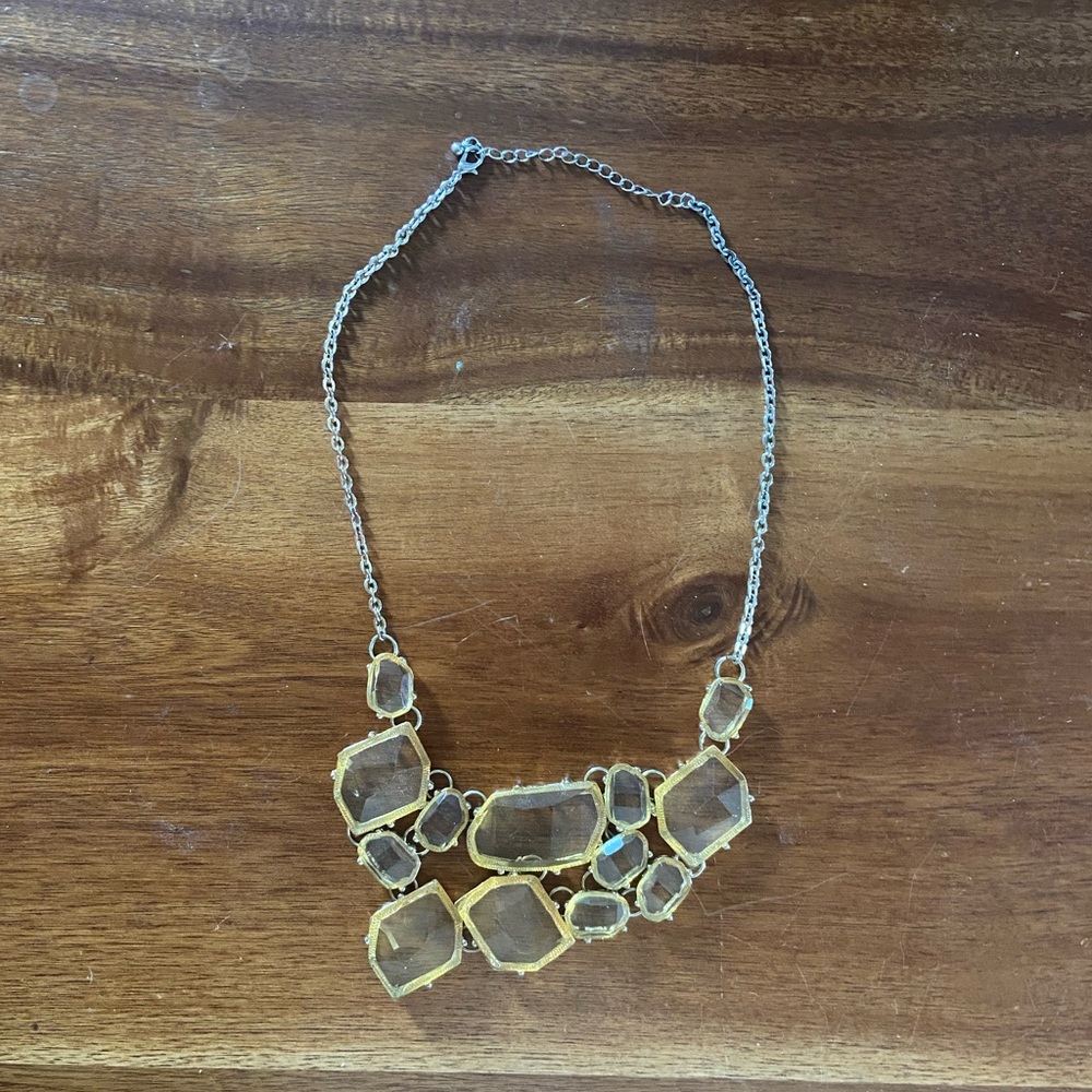 Faceted faux crystal statement necklace